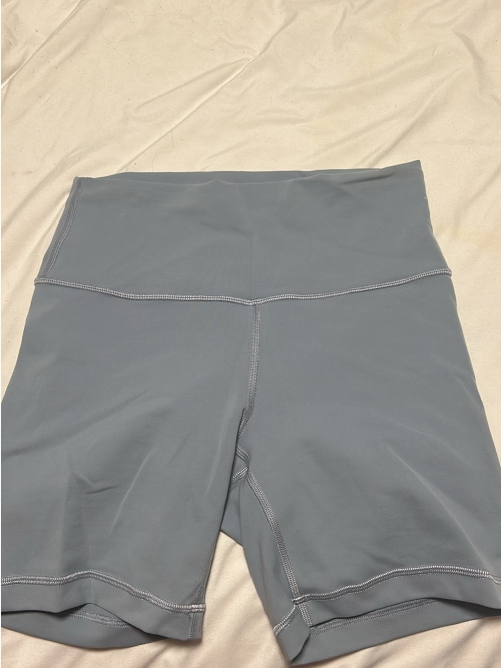 High-Waist Women's Active Shorts in Slate Blue